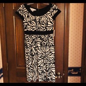 Maggie London Zebra Print Dress black white new